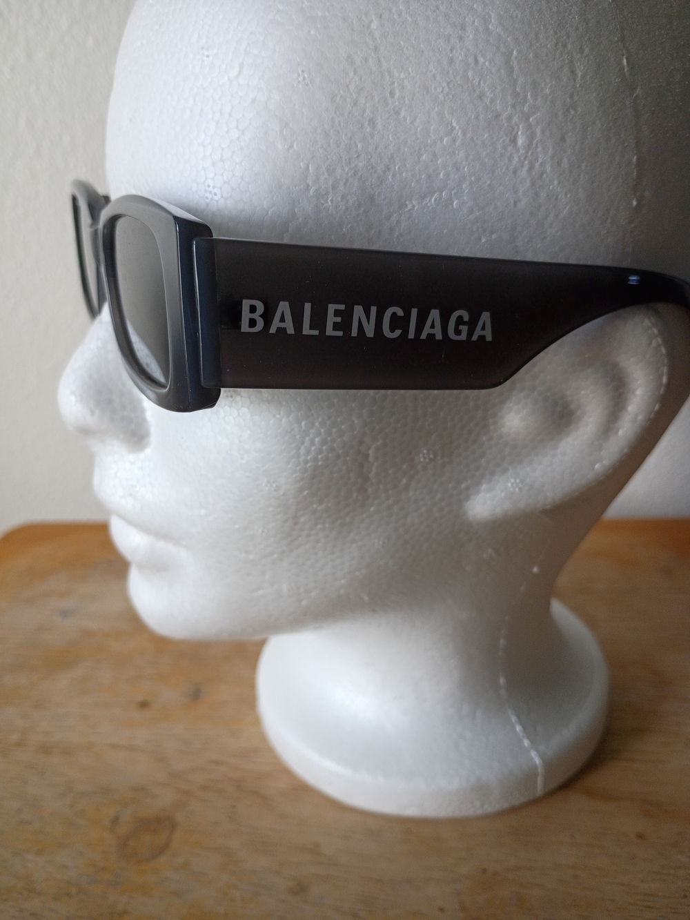 Unisex Balenciaga Dark Gray W/ BLK Lenses Logo Temple Sunglasses